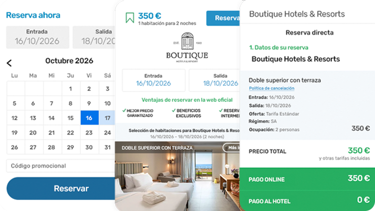Pantallas Motor de reservas FNSbooking